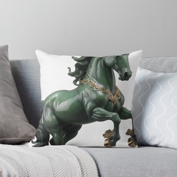 Item preview, Green Jade Horse with Gold Ornaments designed and sold by Bluesax.