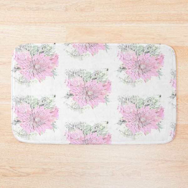Item preview, Soft Pink Chrysanthemum and Rose Pencil Sketch Digital Art designed and sold by BalkanBloom.