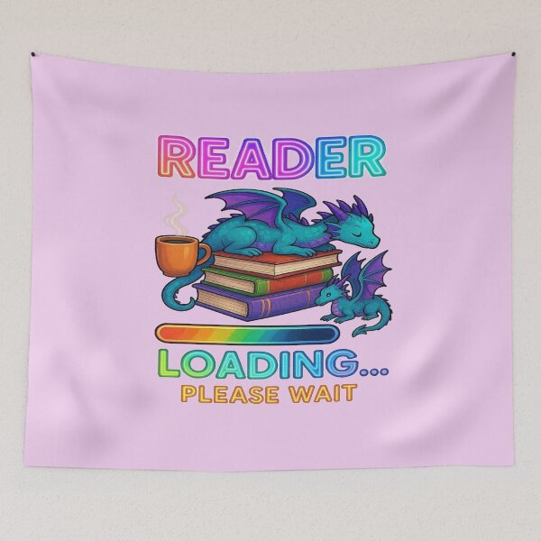 Item preview, Reader Loading Please Wait Funny Gamer Book Lover Design designed and sold by BookedAndDesign.