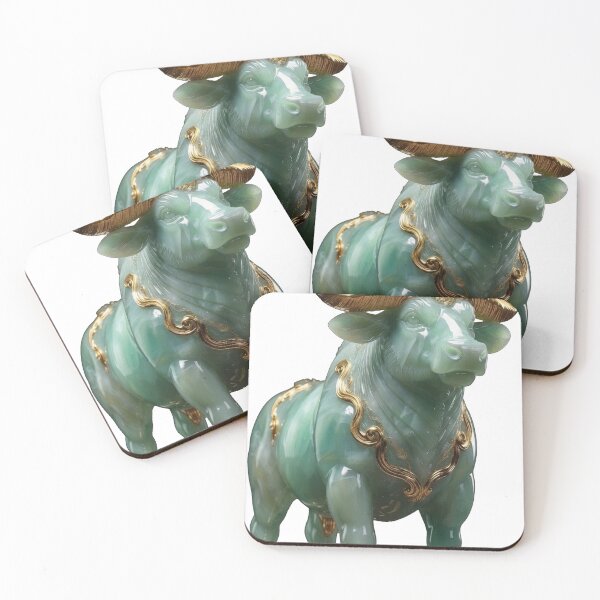 Item preview, Green Jade Buffalo with Golden Horns designed and sold by Bluesax.