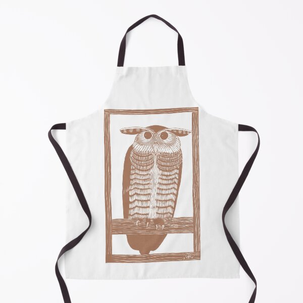 Item preview, Horned Owl Minimalist Drawing Linocut Design Vintage Pastel Brown (Hoornuil, 1915) designed and sold by LockeL.