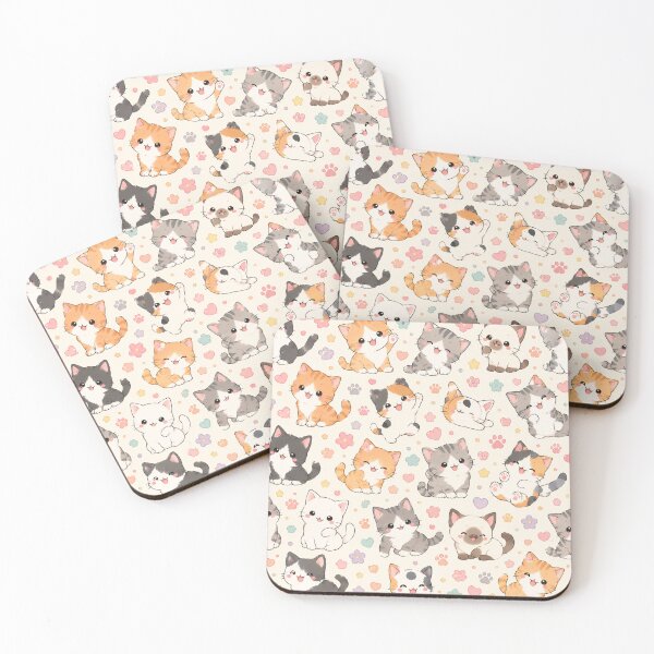 Item preview, Kawaii Cat Pattern Seamless Design designed and sold by Aramdesing.