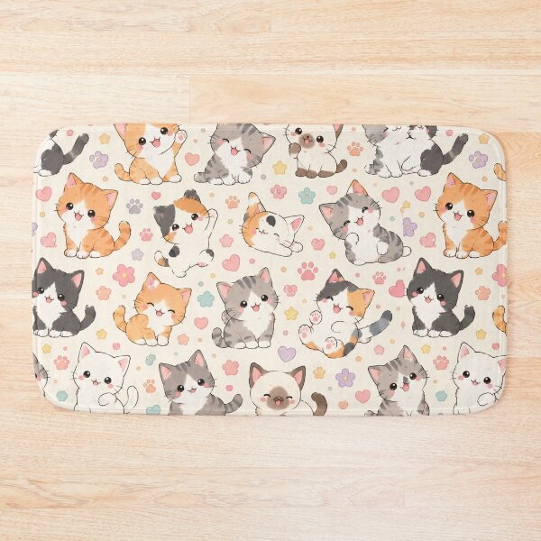 Item preview, Kawaii Cat Pattern Seamless Design designed and sold by Aramdesing.