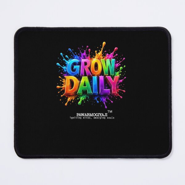 Item preview, Grow Daily Vibrant Neon Paint Splash Motivational Typography Art designed and sold by Pawar1999.