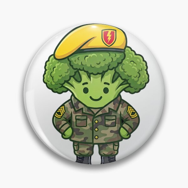 Item preview, Sergeant Brock Funck — Cute Military Broccoli Kawaii Food Art | Conditioned For Kindness designed and sold by monolithstudio.