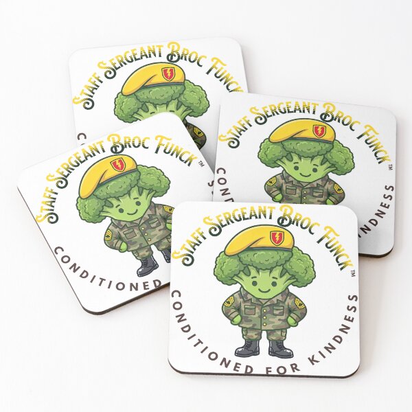 Item preview, Sergeant Brock Funck — Cute Military Broccoli Kawaii Food Art | Conditioned For Kindness designed and sold by monolithstudio.