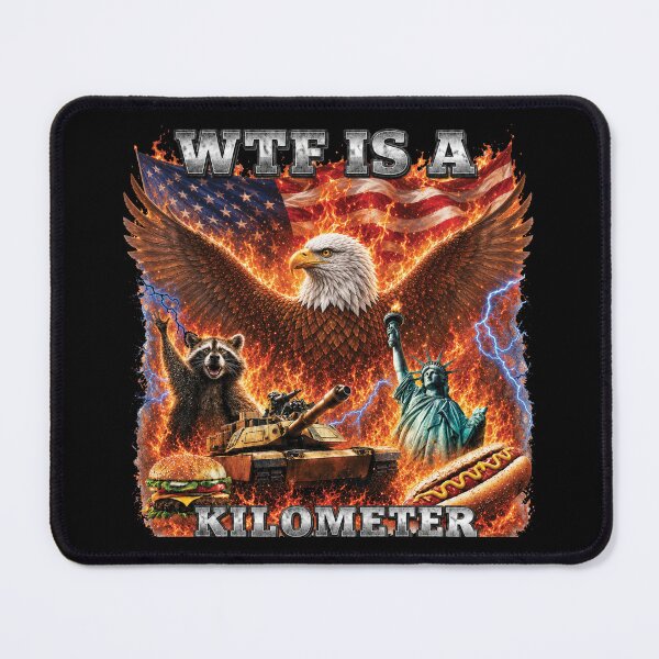 Item preview, WTF Is A Kilometer Funny Patriotic USA Eagle Vintage American Meme 4th Of July Retro Independence Day designed and sold by modoodles357.