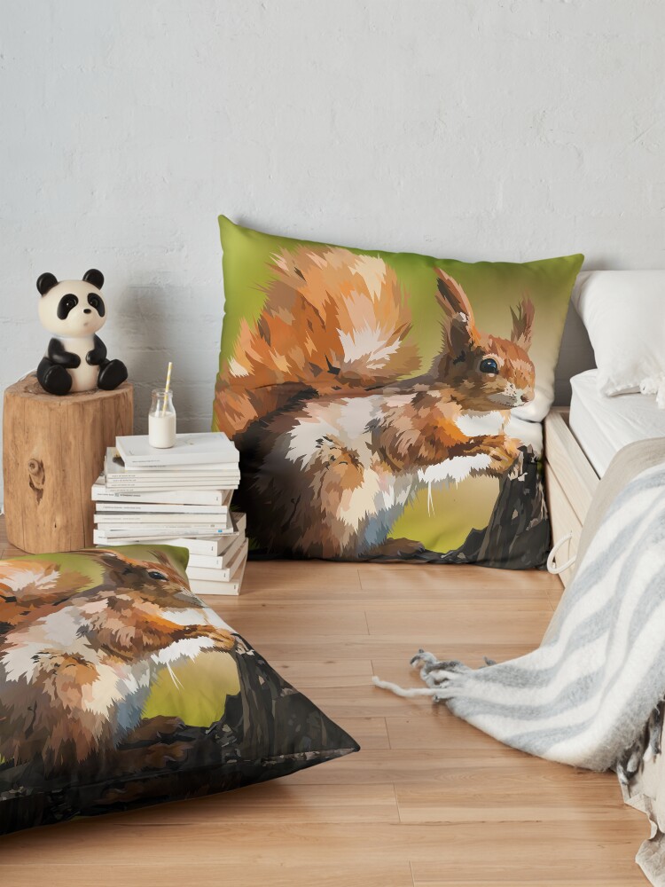 Alternate view of It's squirrel time! Floor Pillow