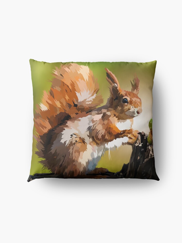 Alternate view of It's squirrel time! Floor Pillow