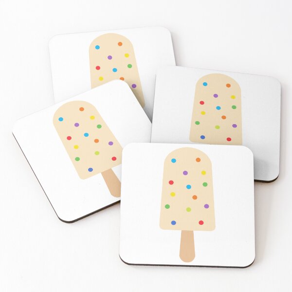 Item preview, Cute Vanilla Funfetti Sprinkle Ice Cream Popsicle designed and sold by Nikola Dio.