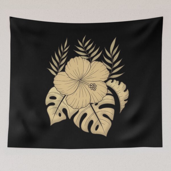 Item preview, Vintage Tropical Hibiscus Flower Illustration designed and sold by TheFableFoxStudio.