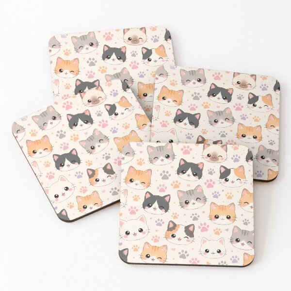 Item preview, Kawaii Cat Pattern Seamless Design designed and sold by Aramdesing.
