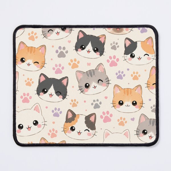 Item preview, Kawaii Cat Pattern Seamless Design designed and sold by Aramdesing.