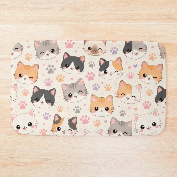 Item preview, Kawaii Cat Pattern Seamless Design designed and sold by Aramdesing.