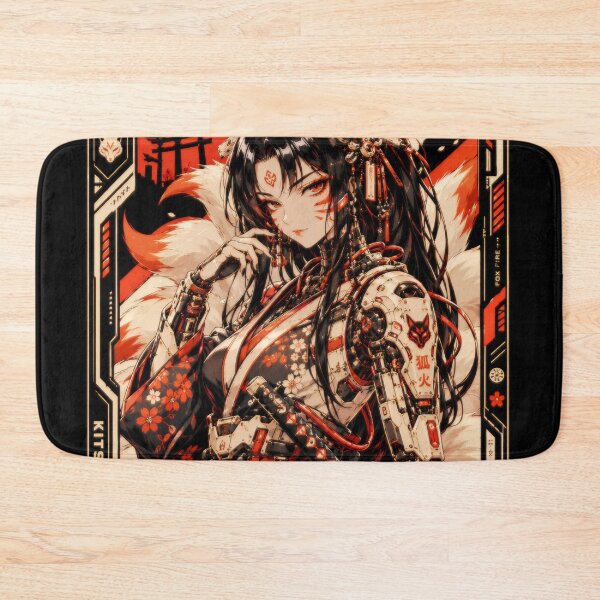 Item preview, Cyberpunk Kitsune Girl - Retro Anime Fox Spirit designed and sold by Apocalyptic Art Studio.