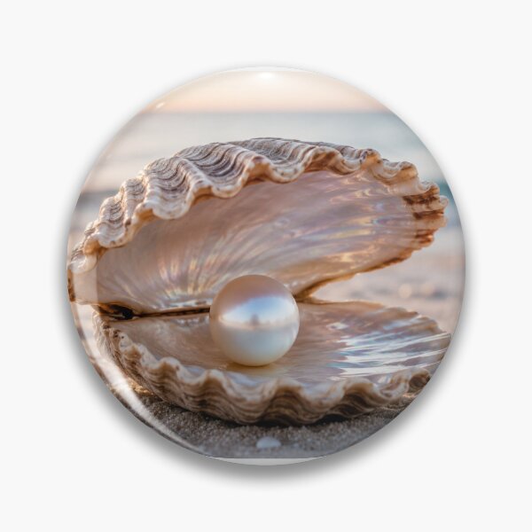 Item preview, Pearl in Oyster Shell on Beach designed and sold by VelarisMoon.