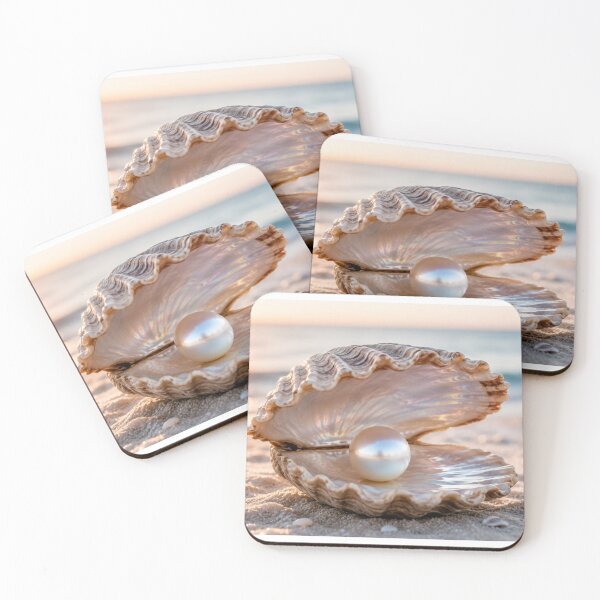 Item preview, Pearl in Oyster Shell on Beach designed and sold by VelarisMoon.