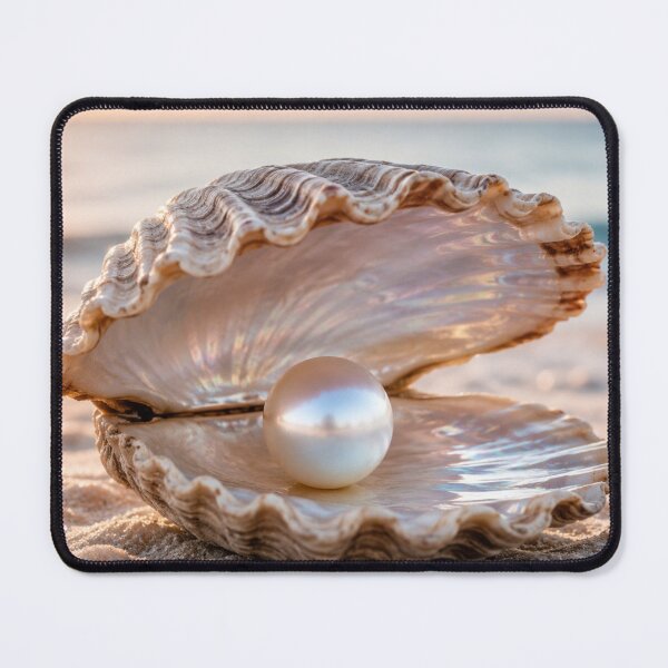Item preview, Pearl in Oyster Shell on Beach designed and sold by VelarisMoon.
