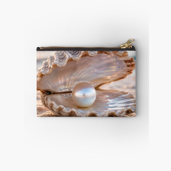 Item preview, Pearl in Oyster Shell on Beach designed and sold by VelarisMoon.