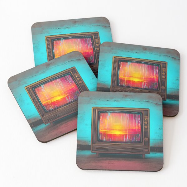 Item preview, Retro television synthwave sunset illustration designed and sold by Checho30.