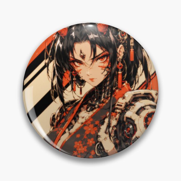 Item preview, Cyberpunk Oni Girl - Retro Anime Demon Queen designed and sold by Apocalyptic Art Studio.