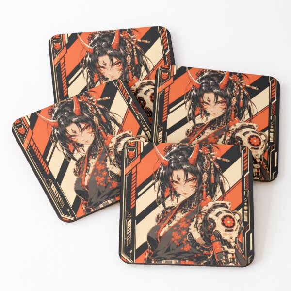 Item preview, Cyberpunk Oni Girl - Retro Anime Demon Queen designed and sold by Apocalyptic Art Studio.