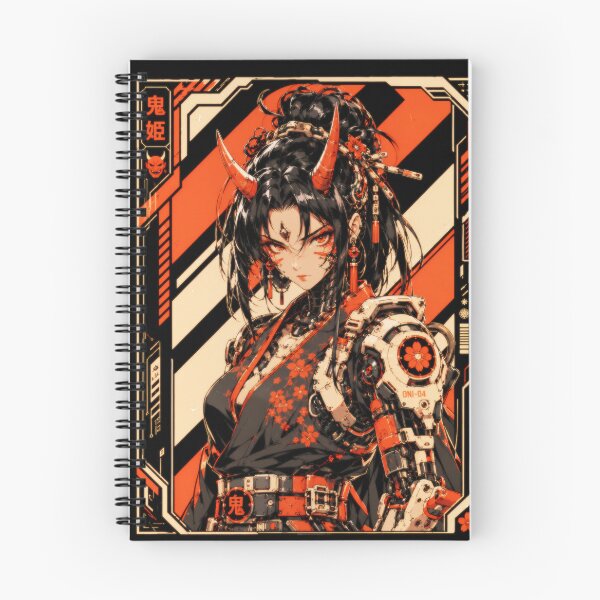 Item preview, Cyberpunk Oni Girl - Retro Anime Demon Queen designed and sold by Apocalyptic Art Studio.
