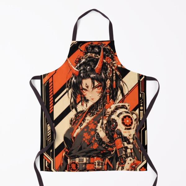 Item preview, Cyberpunk Oni Girl - Retro Anime Demon Queen designed and sold by Apocalyptic Art Studio.