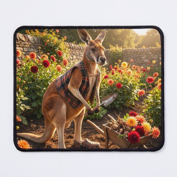 Item preview, Kangaroo Gardener Gathers Flowers designed and sold by Tridentulus.
