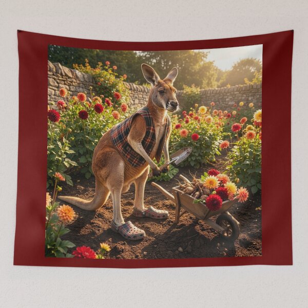 Item preview, Kangaroo Gardener Gathers Flowers designed and sold by Tridentulus.