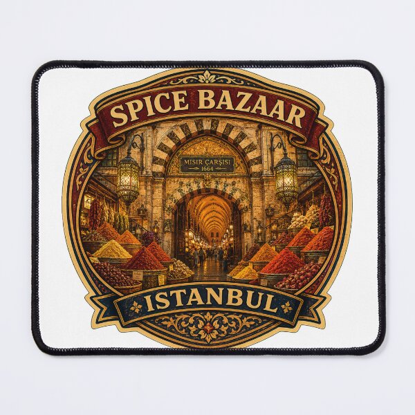 Item preview, Spice Bazaar Istanbul Vintage Travel Badge | Retro Turkey Souvenir Sticker designed and sold by DreamPaw Studio.