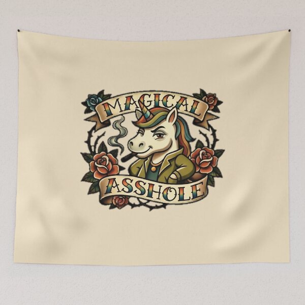 Item preview, Magical Asshole Unicorn Cigar Leather Jacket Graphic  — Funny Dark Humor Pride Attitude  designed and sold by SkTee2k.