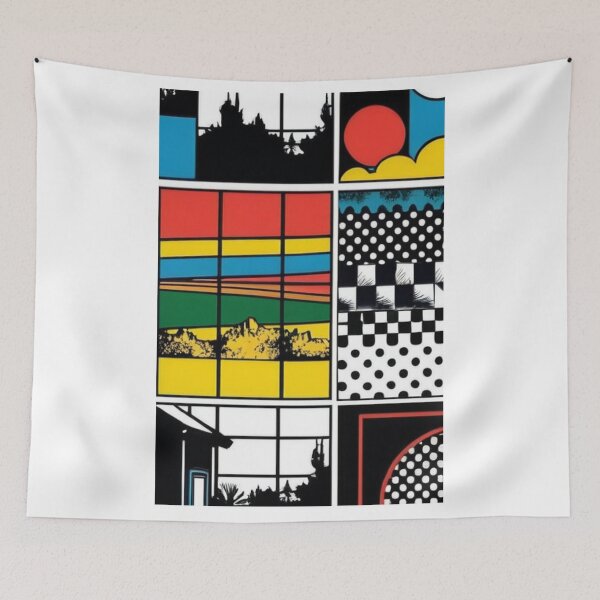 Item preview, Art - Architectural Pop Art Grid, Comic Book Aesthetic designed and sold by Reverso-Design.
