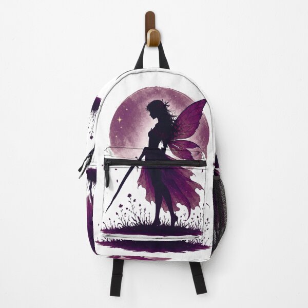 Item preview, Moonlit Fairy Warrior | Purple Fantasy Fairy Silhouette Art designed and sold by MysticPurpleHue.