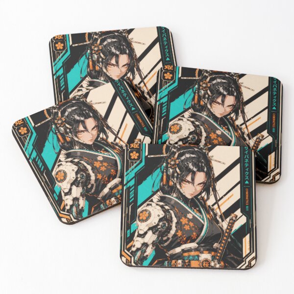 Item preview, Cyberpunk Samurai Girl - Retro Anime Warrior designed and sold by Apocalyptic Art Studio.