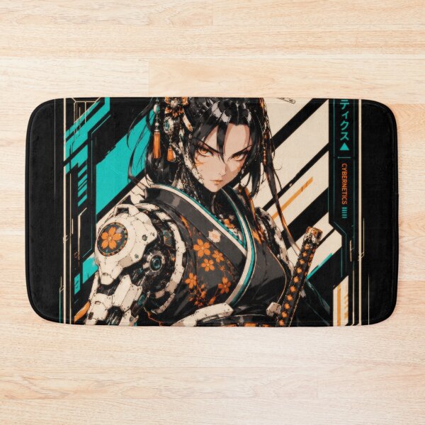 Item preview, Cyberpunk Samurai Girl - Retro Anime Warrior designed and sold by Apocalyptic Art Studio.