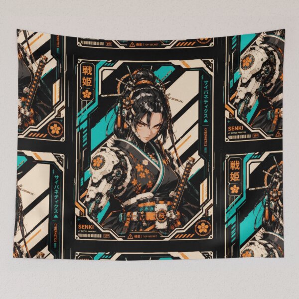 Item preview, Cyberpunk Samurai Girl - Retro Anime Warrior designed and sold by Apocalyptic Art Studio.