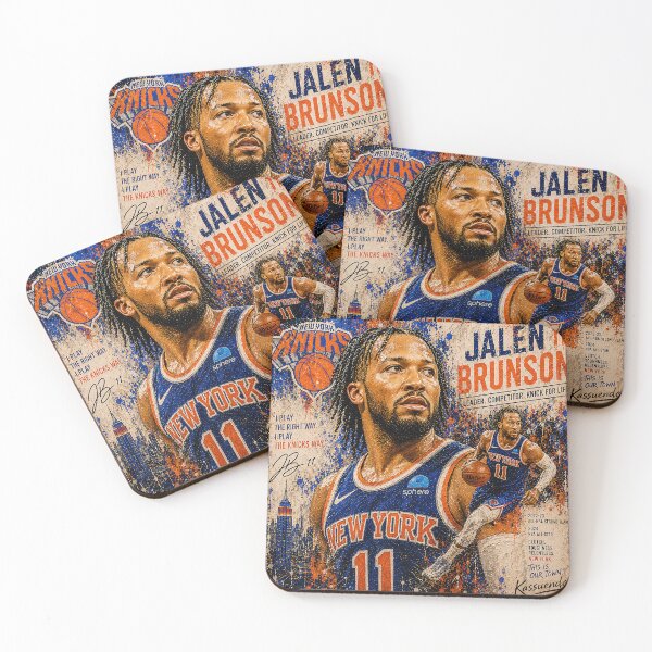 Item preview, Jalen Brunson Game Face - Basketball Legend Portrait designed and sold by ArtistrySky.
