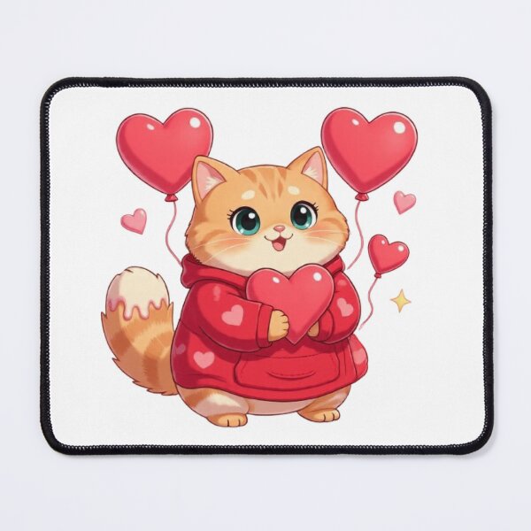 Item preview, cute valentine cat Holding Heart designed and sold by Moody Vibes Studio.