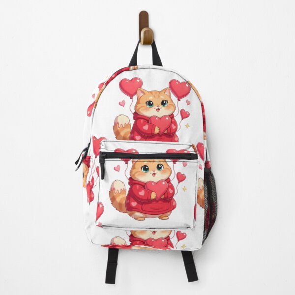 Item preview, cute valentine cat Holding Heart  designed and sold by Moody Vibes Studio.