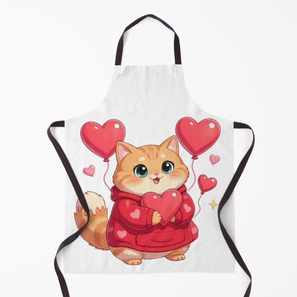 Item preview, cute valentine cat Holding Heart designed and sold by Moody Vibes Studio.