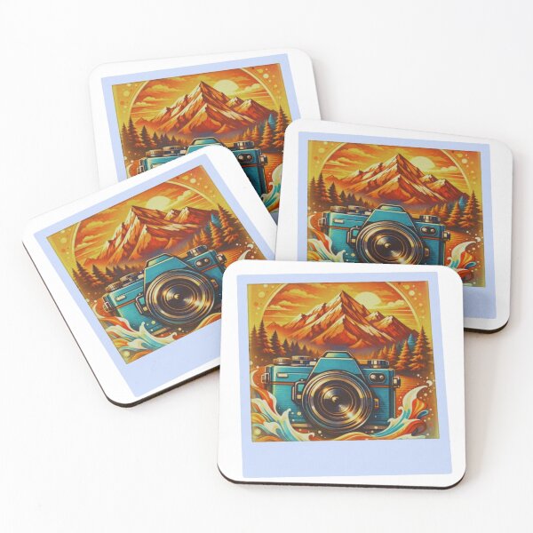 Item preview, Vintage Retro Camera Mountain Landscape Instant Photo Sticker designed and sold by GabeMountainArt.