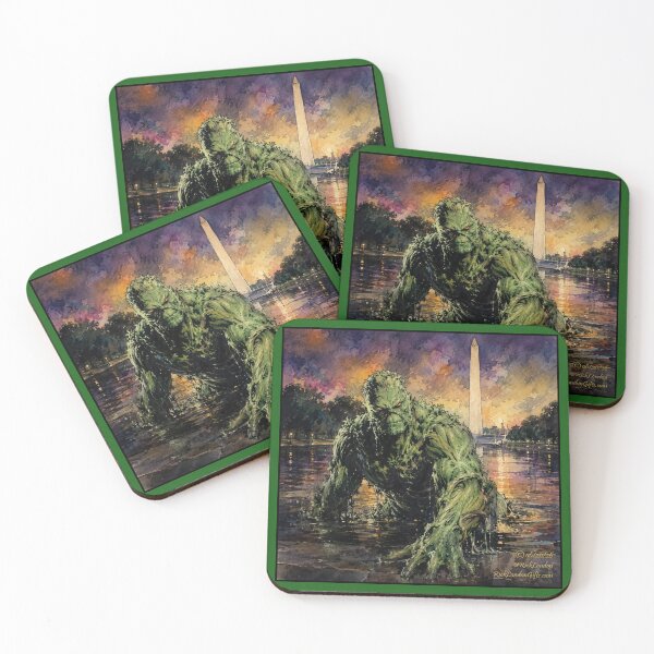 Item preview, Swamp Titan Rising – Washington Monument Fantasy Cartoon designed and sold by Rick London Gifts.