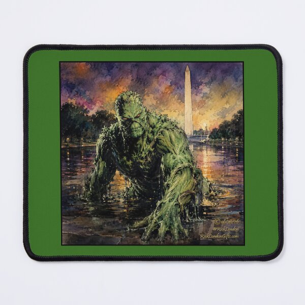Item preview, Swamp Titan Rising – Washington Monument Fantasy Cartoon designed and sold by Rick London Gifts.