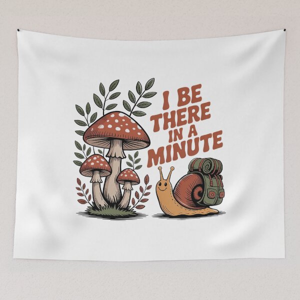 Item preview, I’ll Be There In A Minute Funny Snail Hiking Shirt designed and sold by Cool-cat-art.