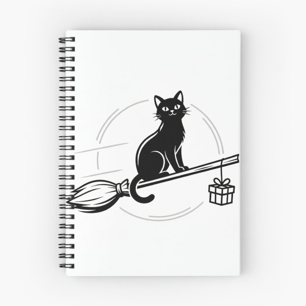 Item preview, Black Cat on Broomstick designed and sold by PrintByte.