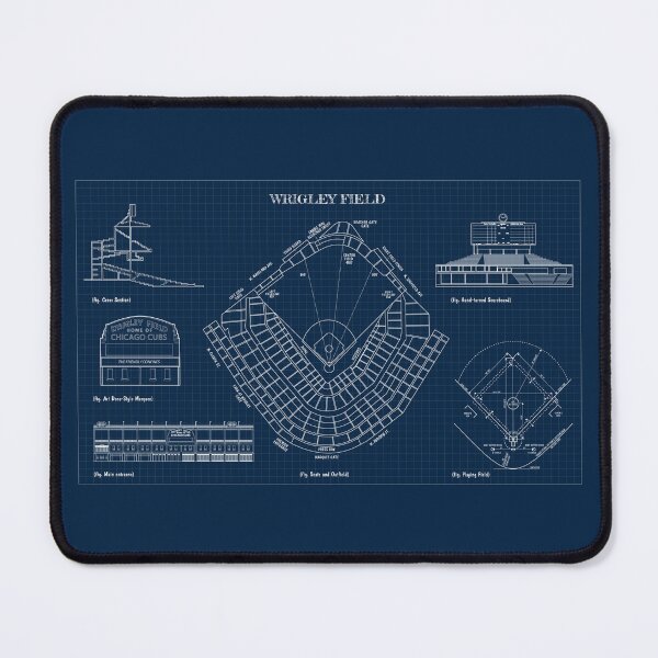 Item preview, Wrigley Field (Navy Blueprint) designed and sold by BGALAXY.
