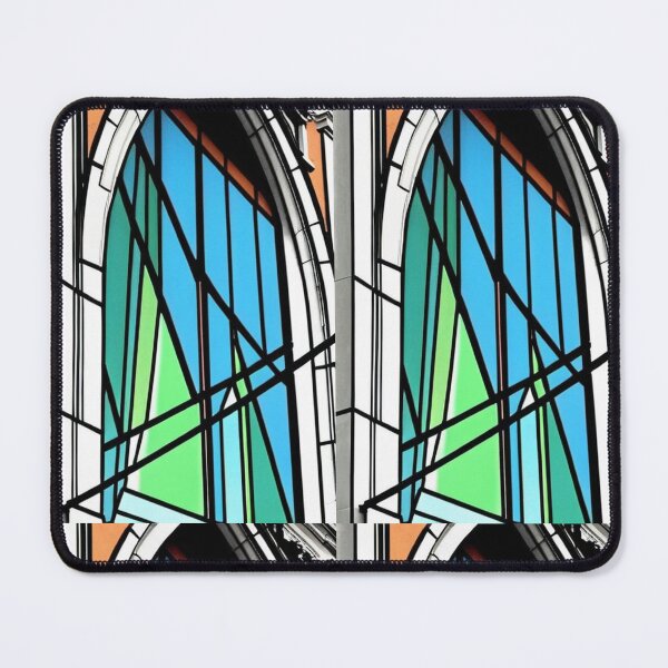 Item preview, Art - Modernist Geometric Stained Glass, Abstract and Colorful Composition designed and sold by Reverso-Design.