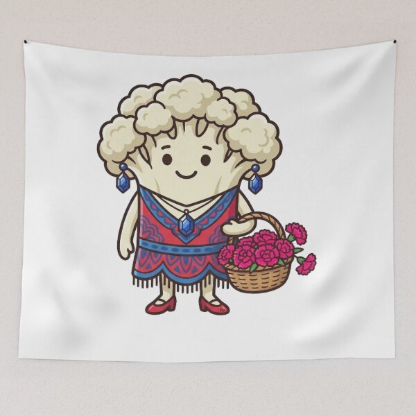 Item preview, Nana Cauli — Cute Grandmother Cauliflower Kawaii Food Art | Conditioned For Kindness designed and sold by monolithstudio.