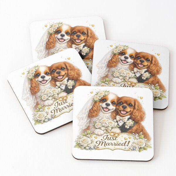 Item preview, Just married Blenheim/Ruby Cavaliers designed and sold by SpottyRainbow.